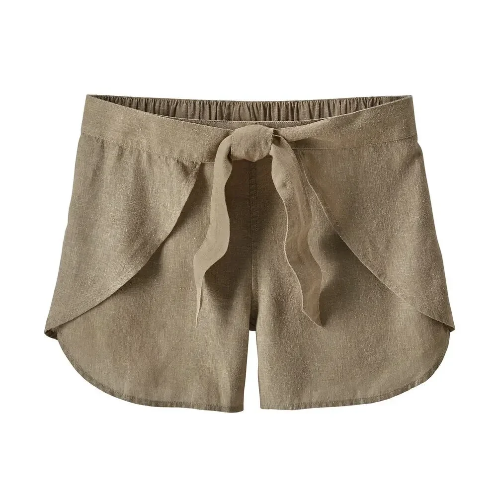 Patagonia Garden Island Short XS Beige Linen Hemp Tie Waist Coastal Summer Beach - Picture 10 of 11